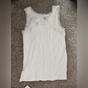 Brandy Melville white lace tank top one size